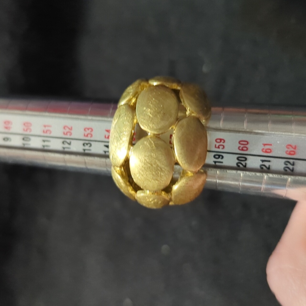 Solid Brass Domed Open Work Chunky Oversized Stat… - image 8